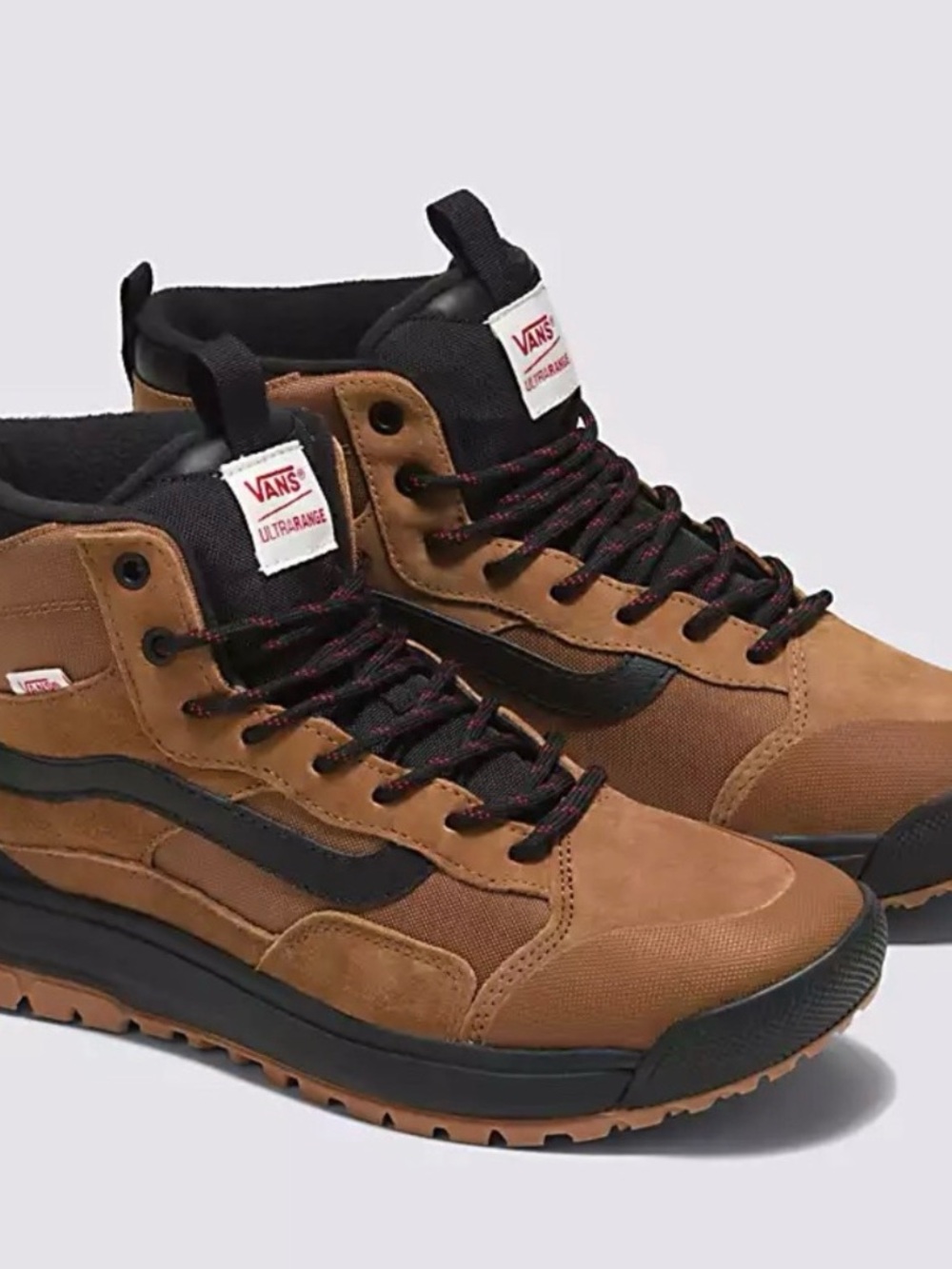 Vans Brown and Black Ultrarange Mid-Top Boots